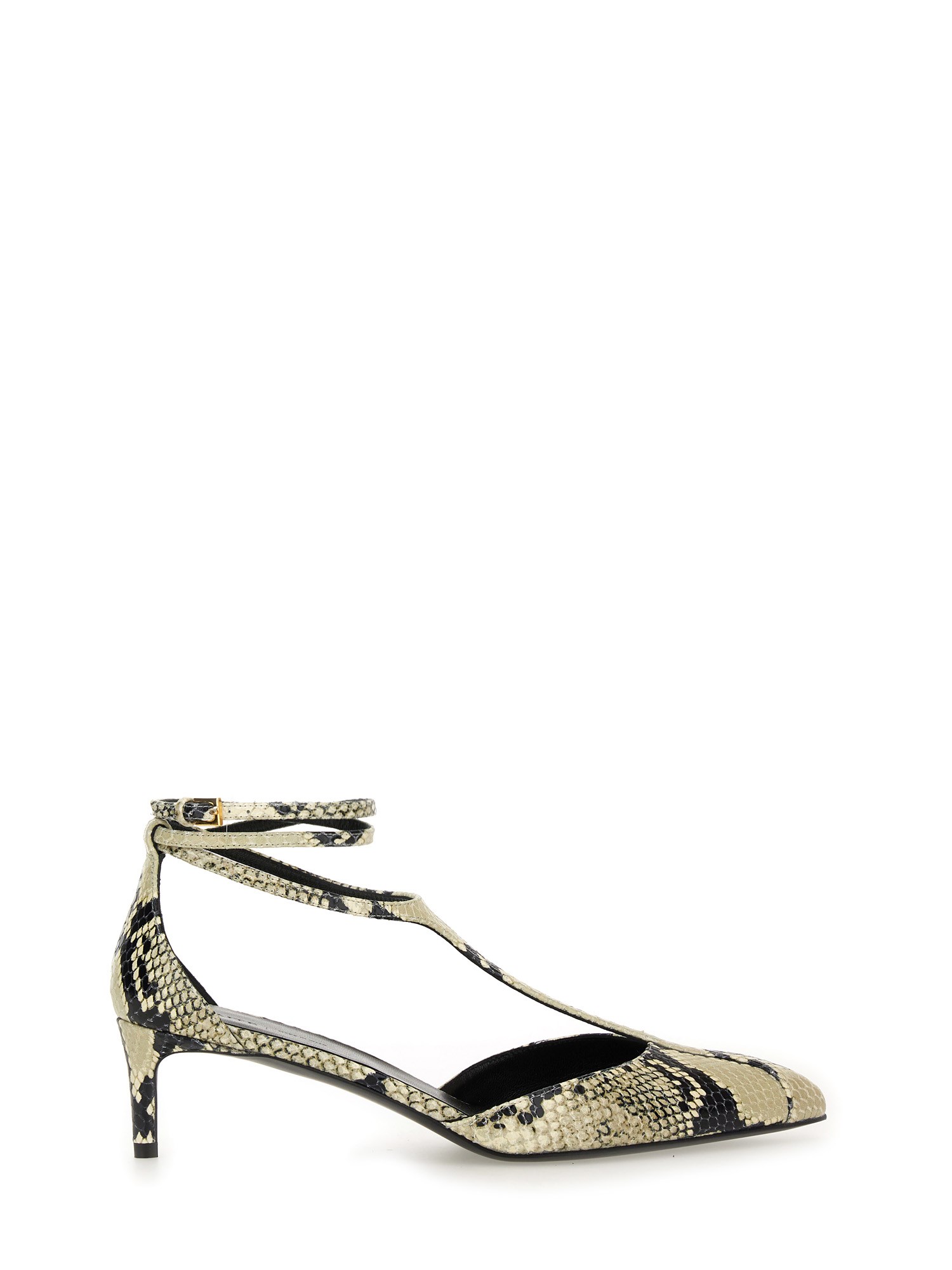 Khaite Mia Snake-effect Leather Kitten-heel Pumps In Animalier
