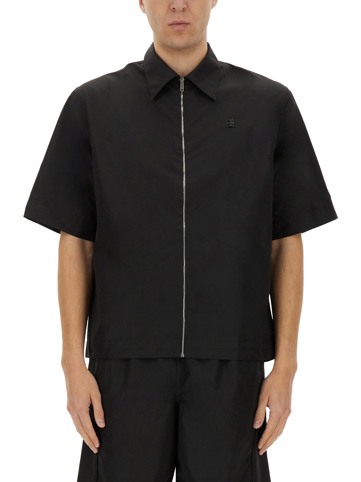 Givenchy Chemise Zippée À Détail 4g In Black
