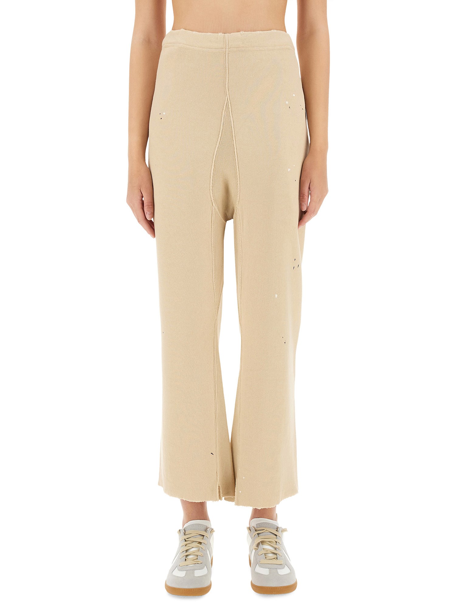 Maison Margiela Cotton Trousers With Distressed Finish