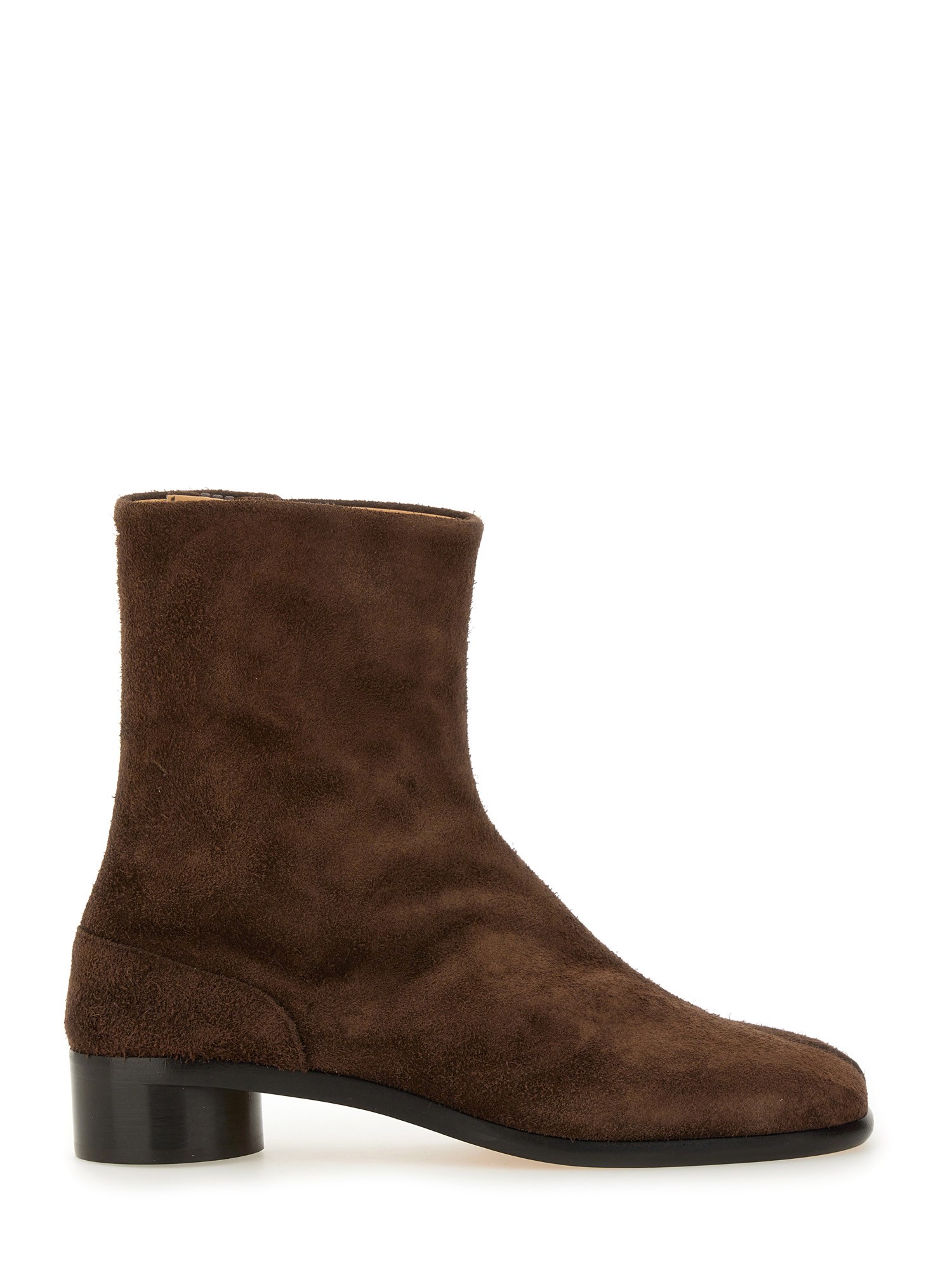 Maison Margiela Leather Tabi Ankle Boots 30 In Brown