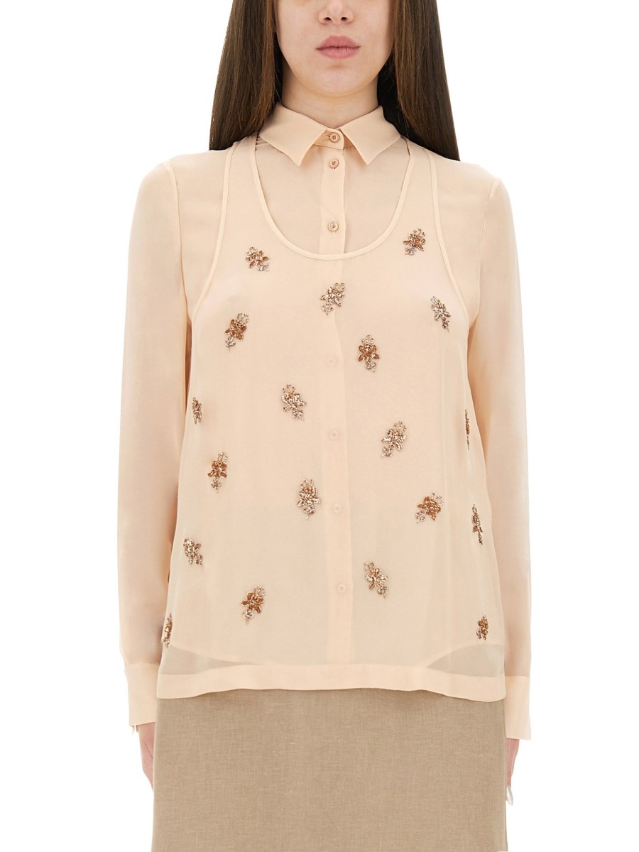 TOP IN GEORGETTE RICAMATA