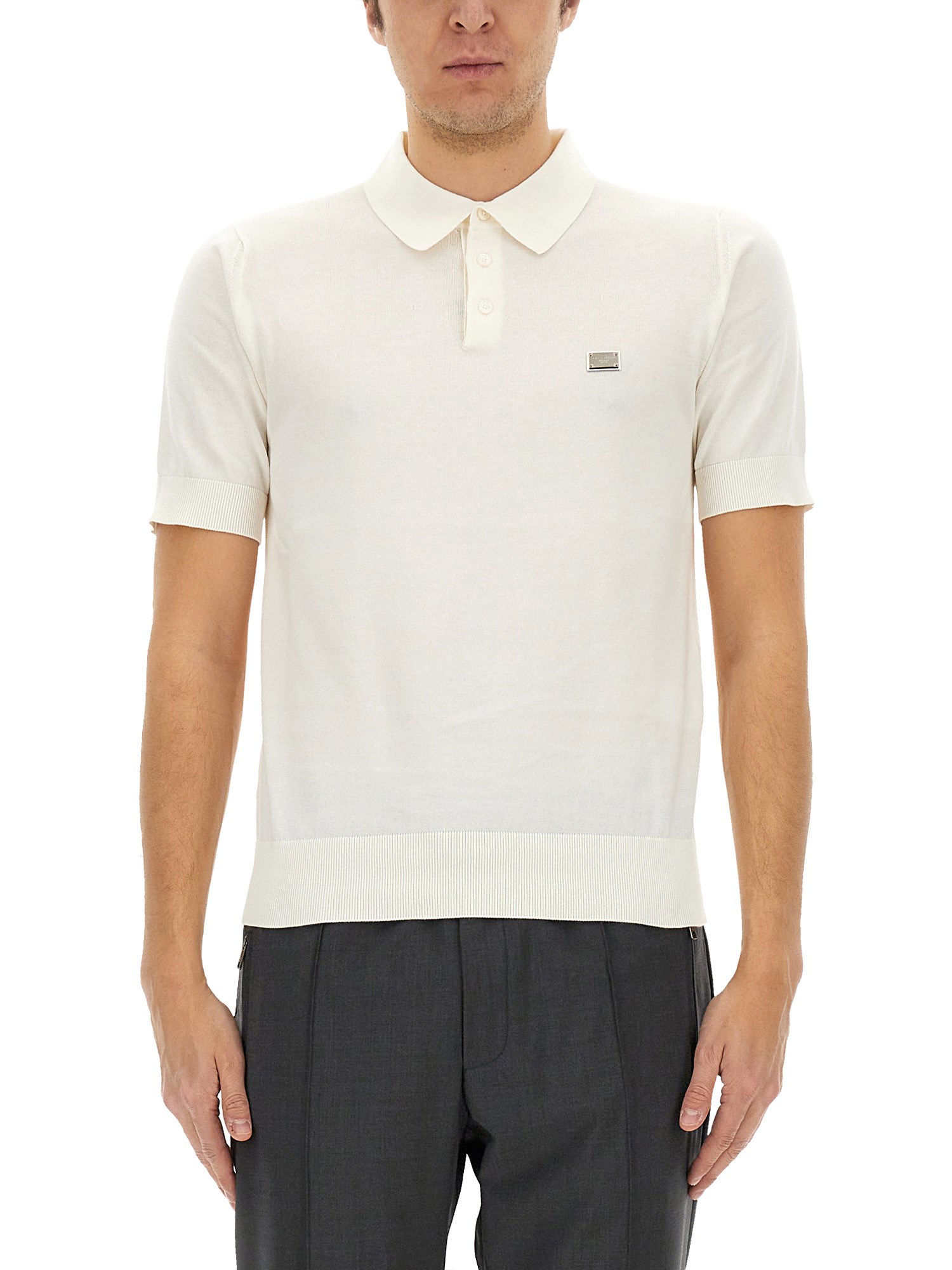 Dolce & Gabbana Polo With Logo In White