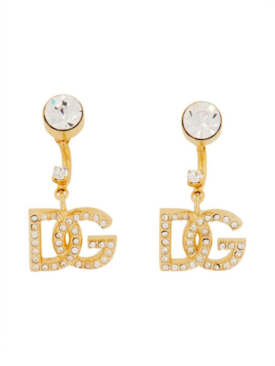 ORECCHINI CON LOGO DG E STRASS