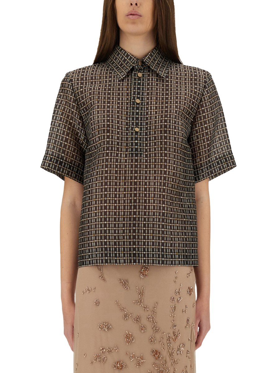 CAMICIA IN SETA A RETE