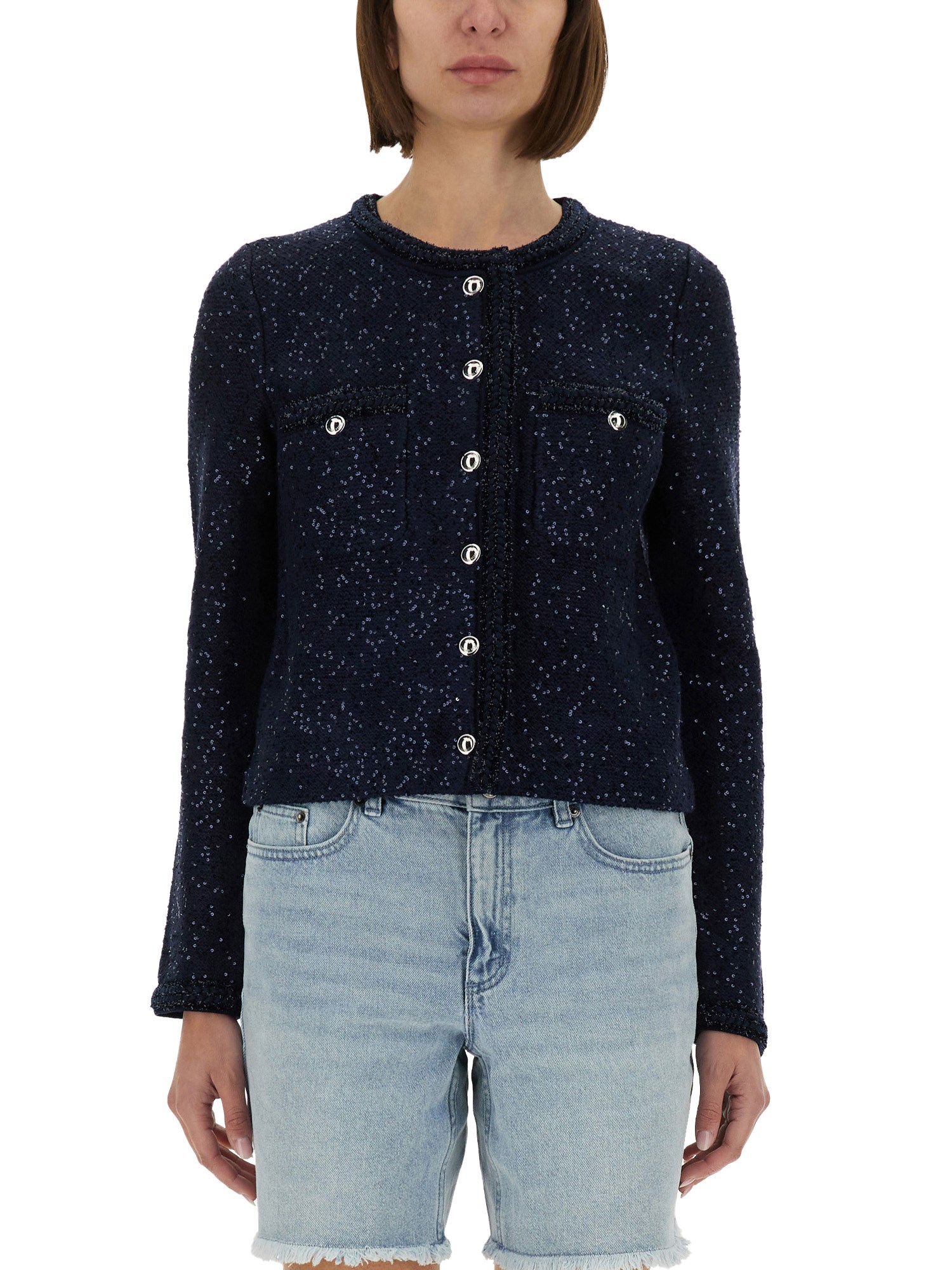 Metallic knit jacket - michael by michael kors - Modalova