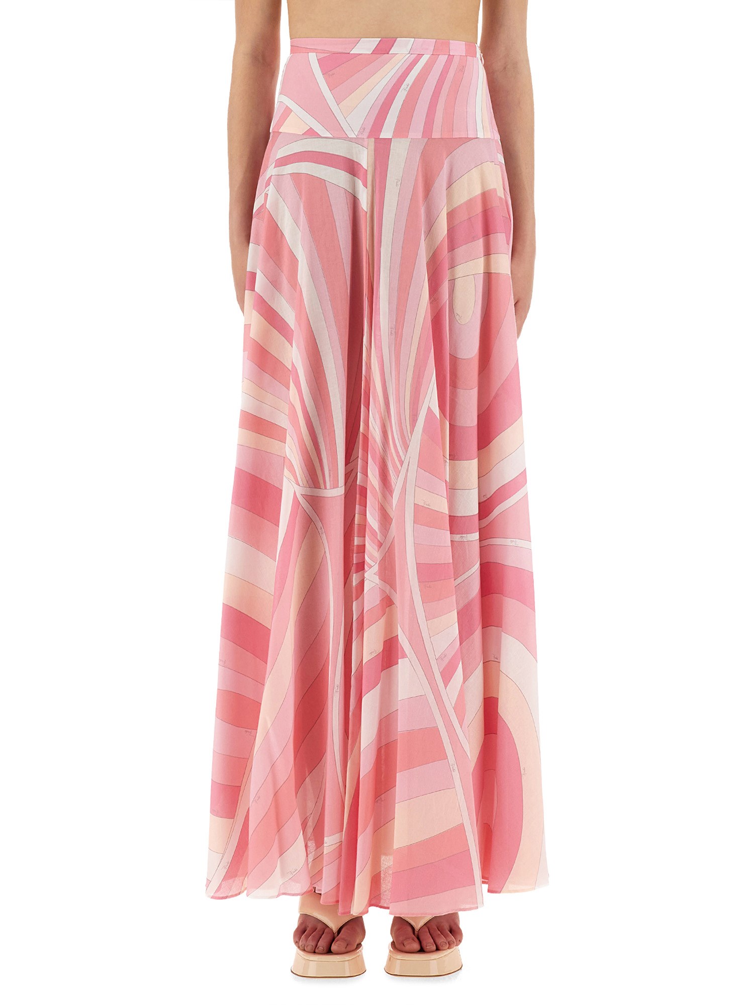 Pucci Skirt With Iris Print In Pink