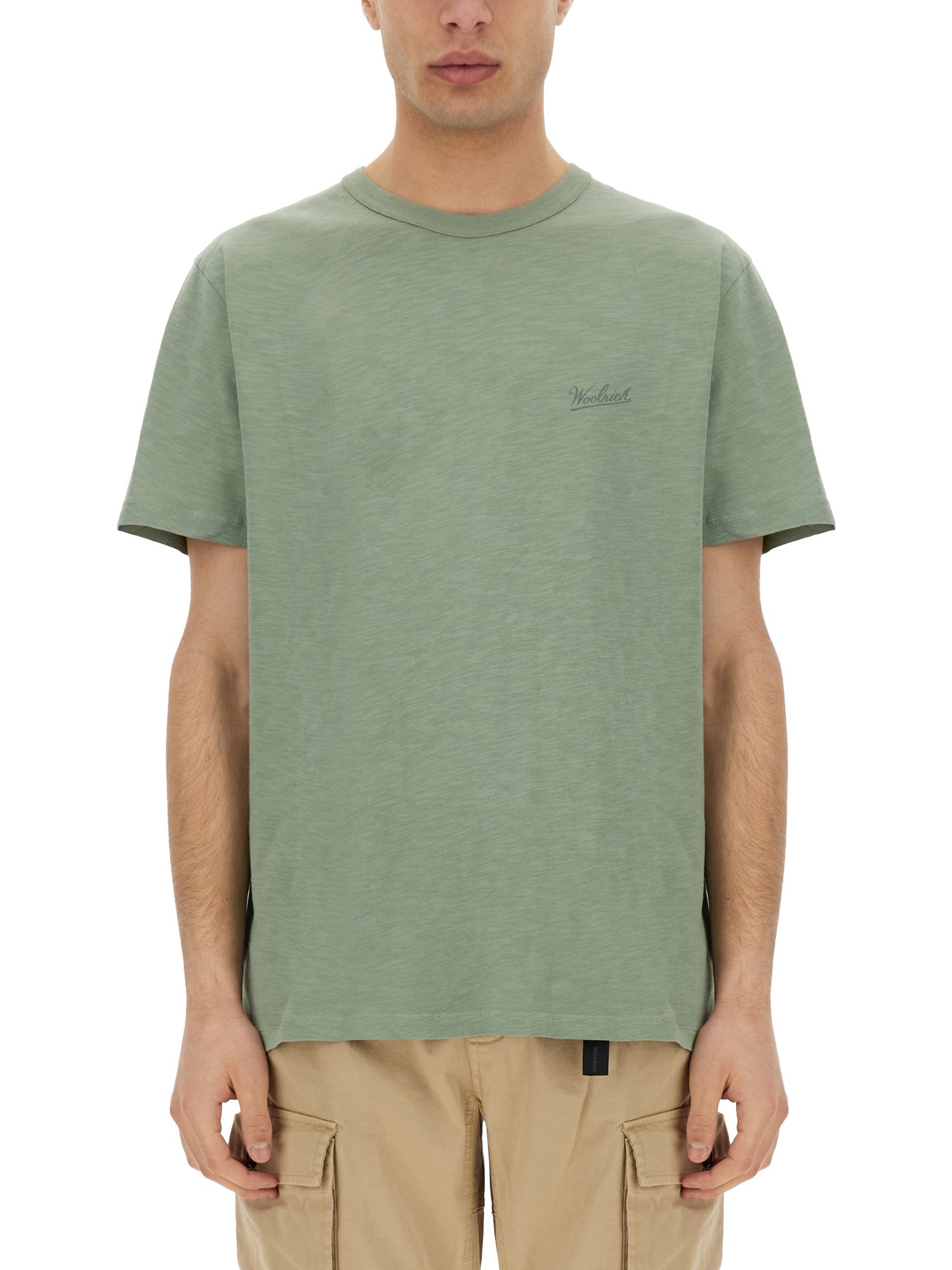 Woolrich Men's Flame Cotton T-shirt In Green