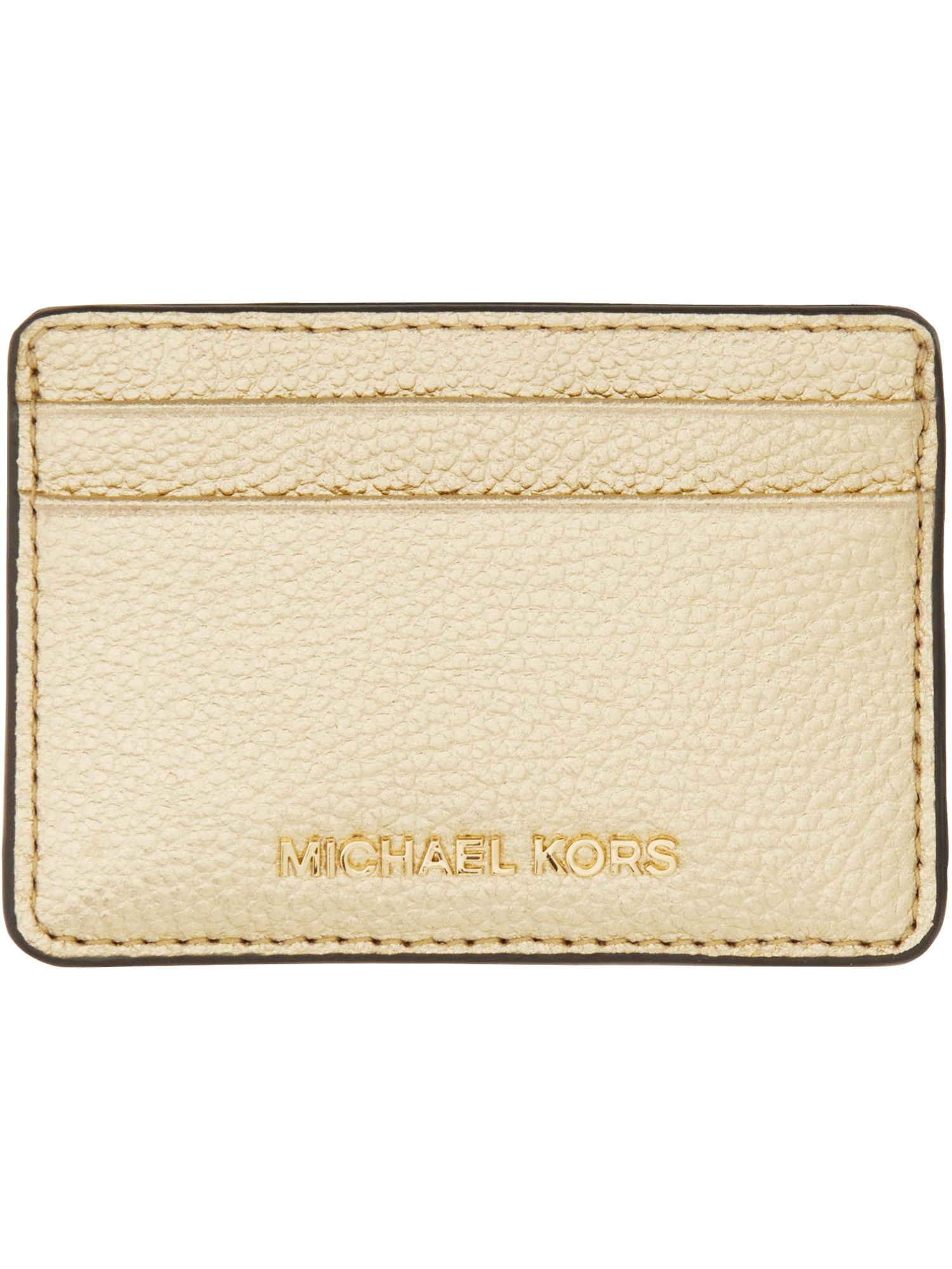 Michael Michael Kors Card Holder With Logo In Gold