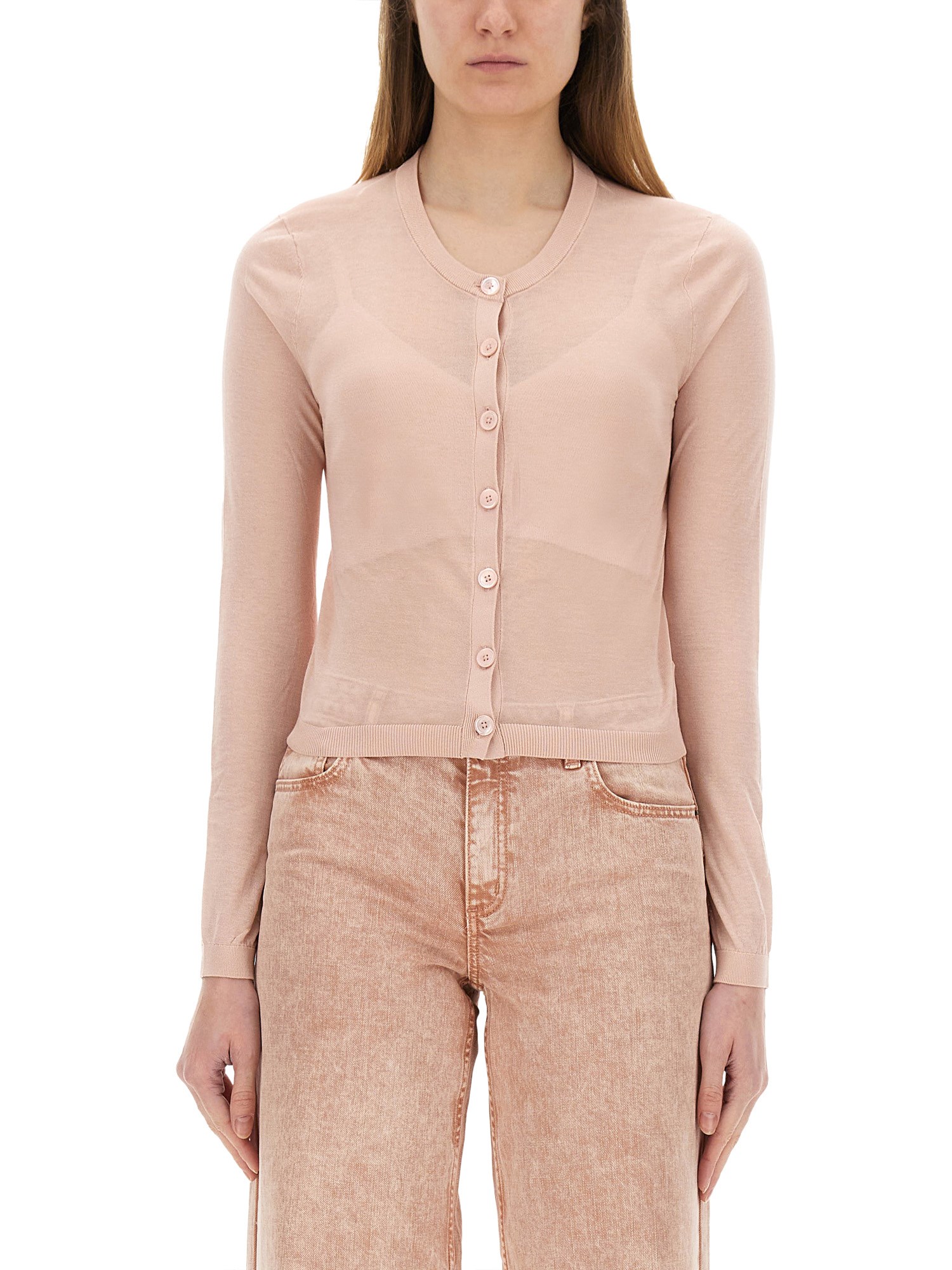 Michael Michael Kors Slim Fit Cardigan In Pink