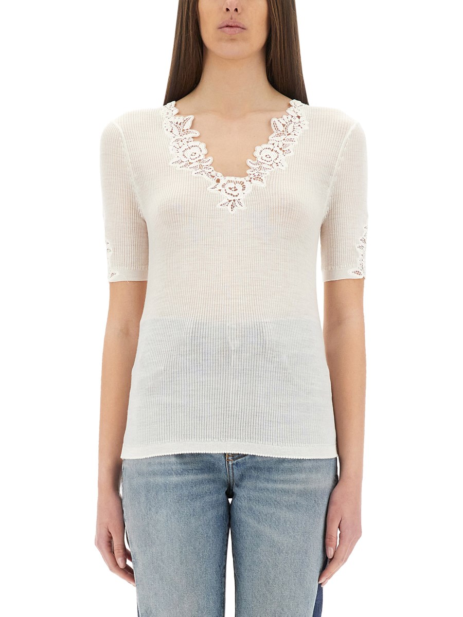 TOP CON SCOLLO IN PIZZO