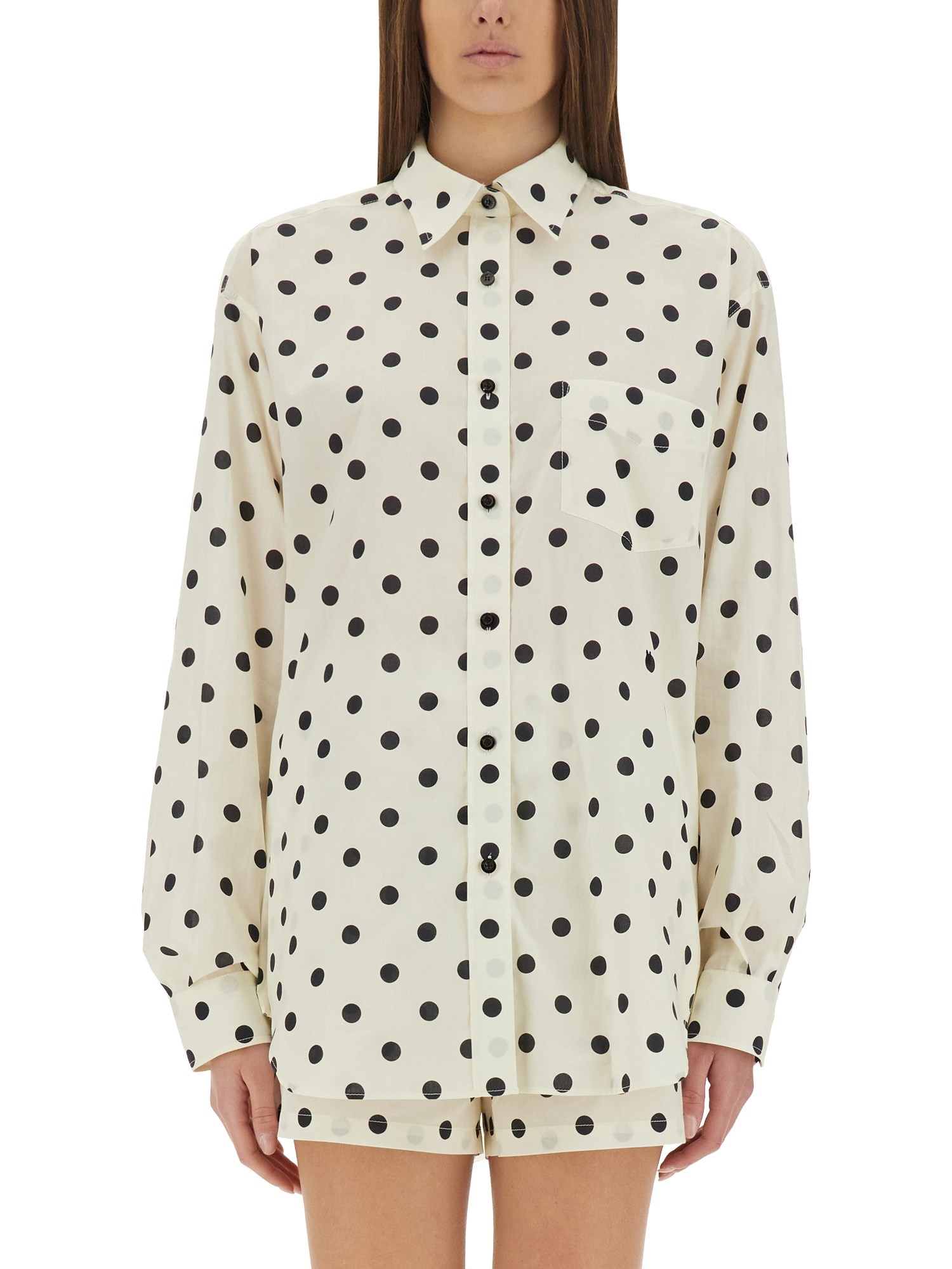 Moschino Couture Polka Dots Shirt In Ivory