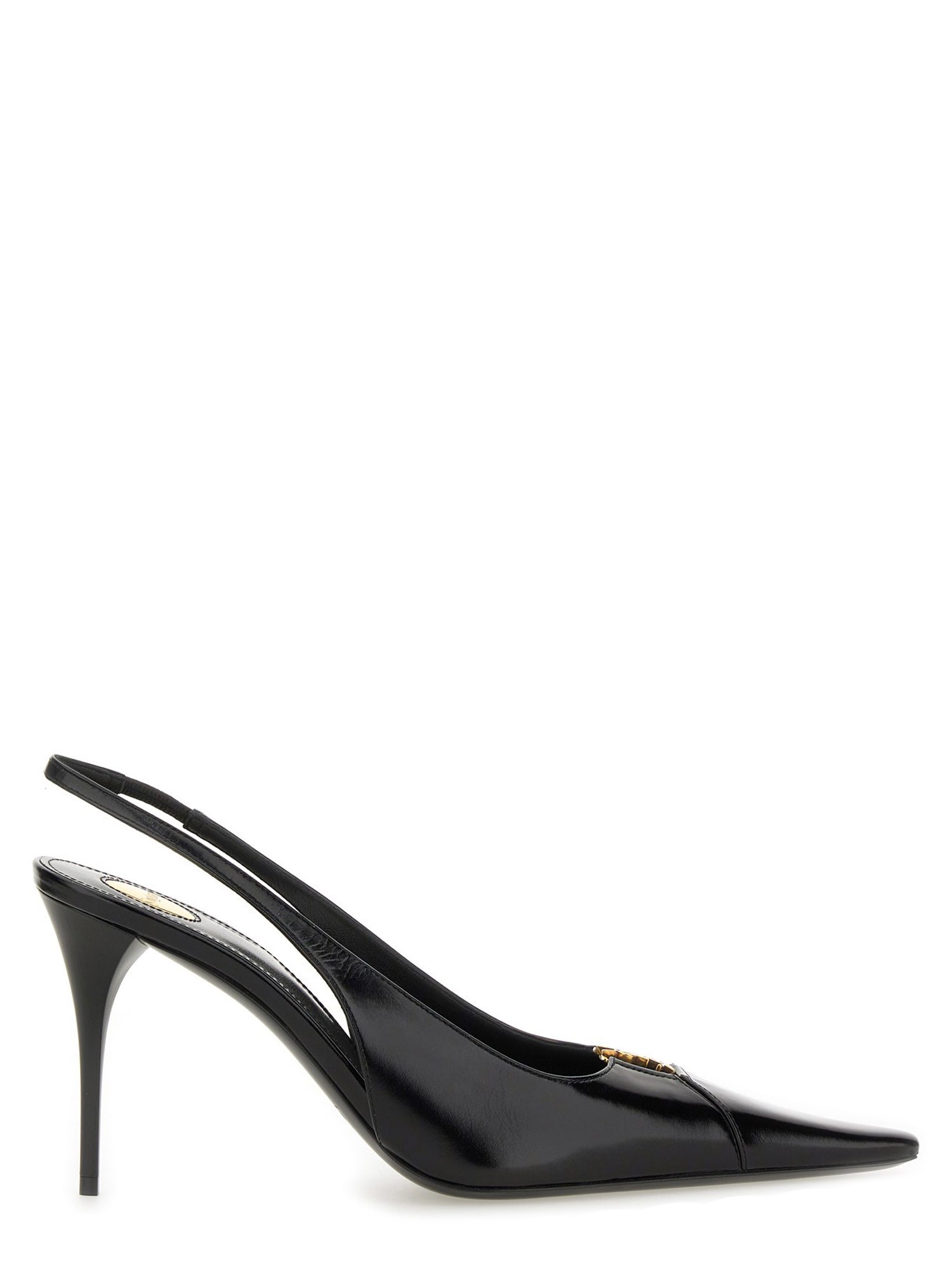 Saint Laurent Babylone Breteuil Slingback Pumps In Smooth Leather In Black