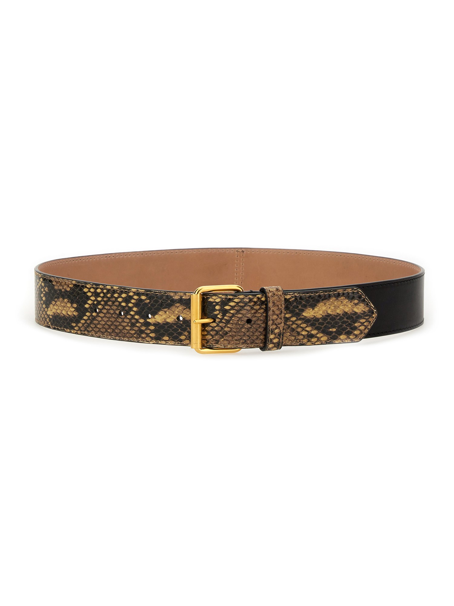 Dries Van Noten Snakeskin-print Leather Belt In Animalier