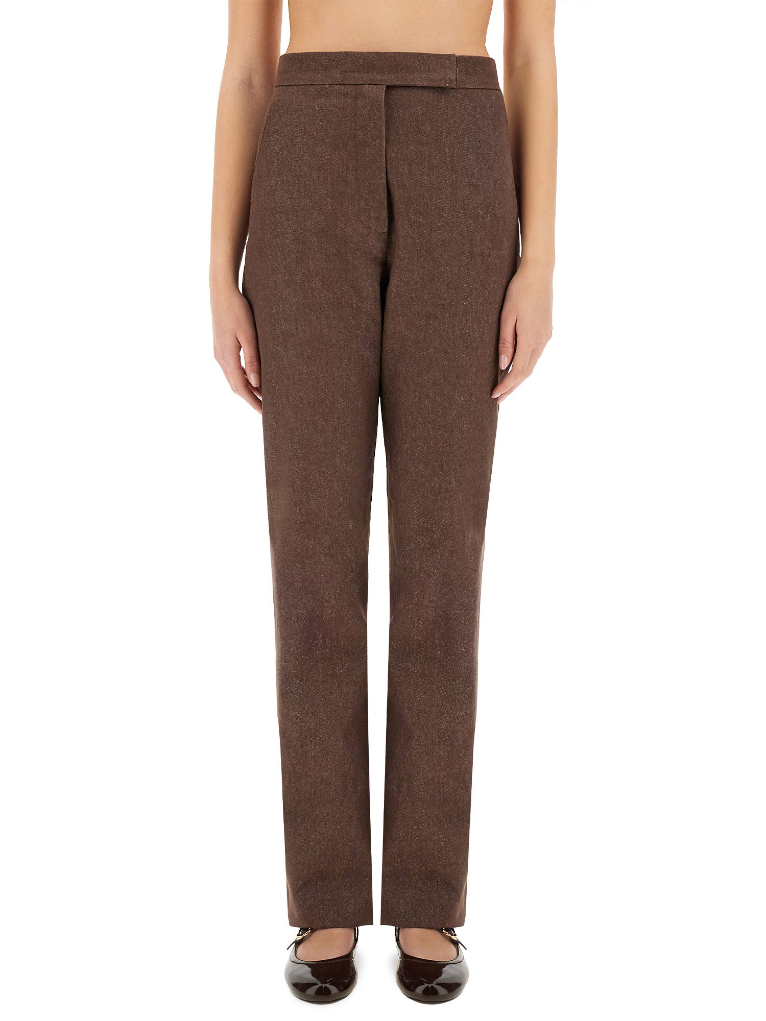 Max Mara Galizia Chino Denim In Brown