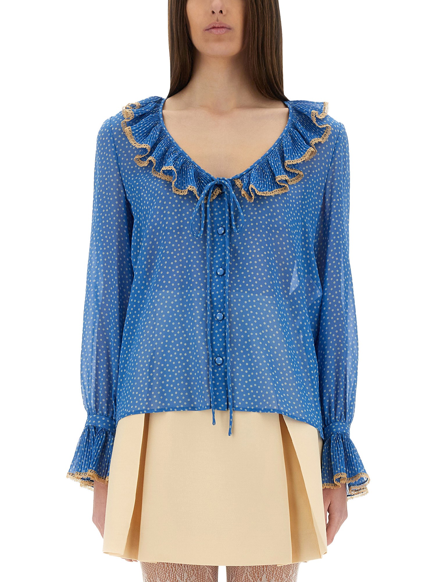 VALENTINO LIGHT GEORGETTE PRINT PLUSDEPOIS SHIRT 