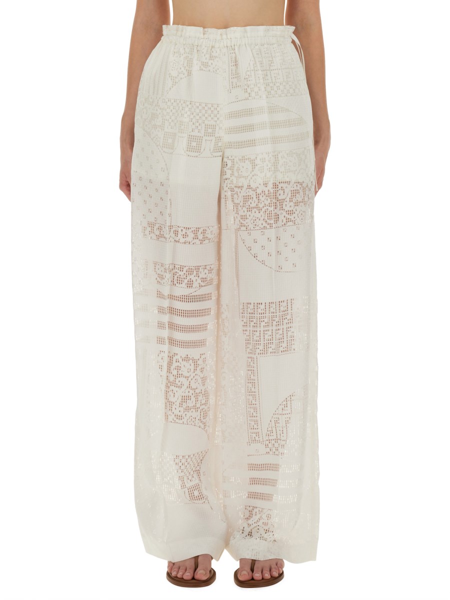 PANTALONE IN VISCOSA E SETA DÉVORÉ