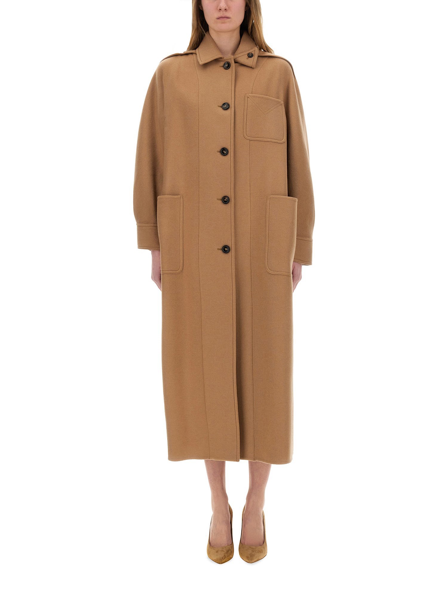 Max Mara Wool-and-cashmere-blend Coat In Beige