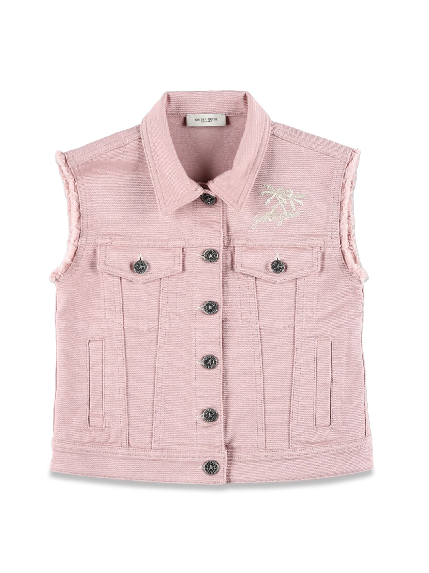 golden goose sleeveless denim vest