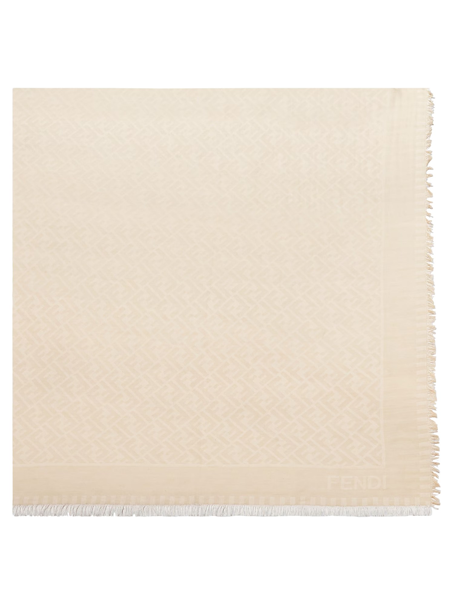 Fendi Ff Jacquard Scarf In Neutral