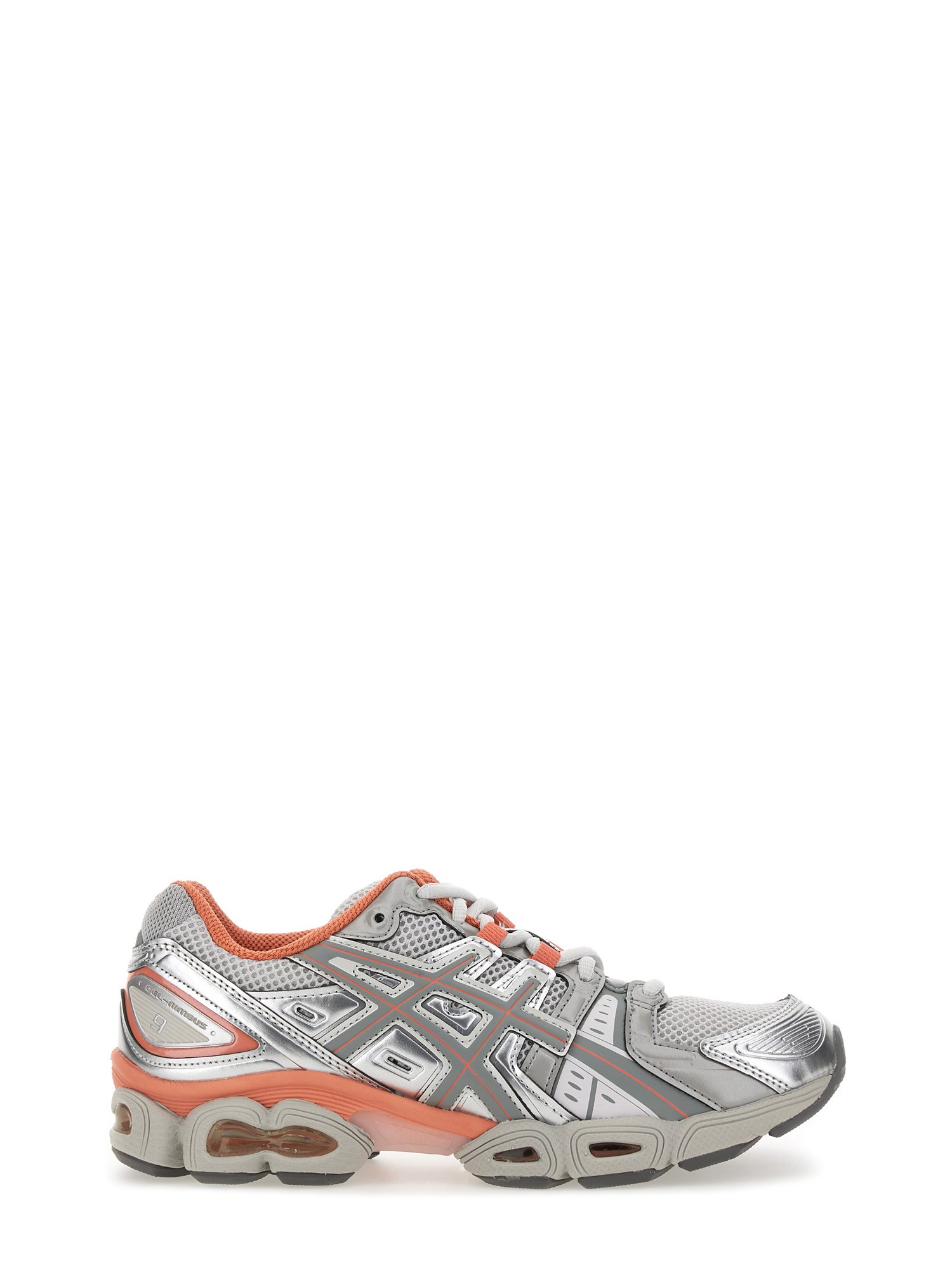Asics Womens Cloud Grey Clay Grey Gel Nimbus 9 Woven Trainers In Gray