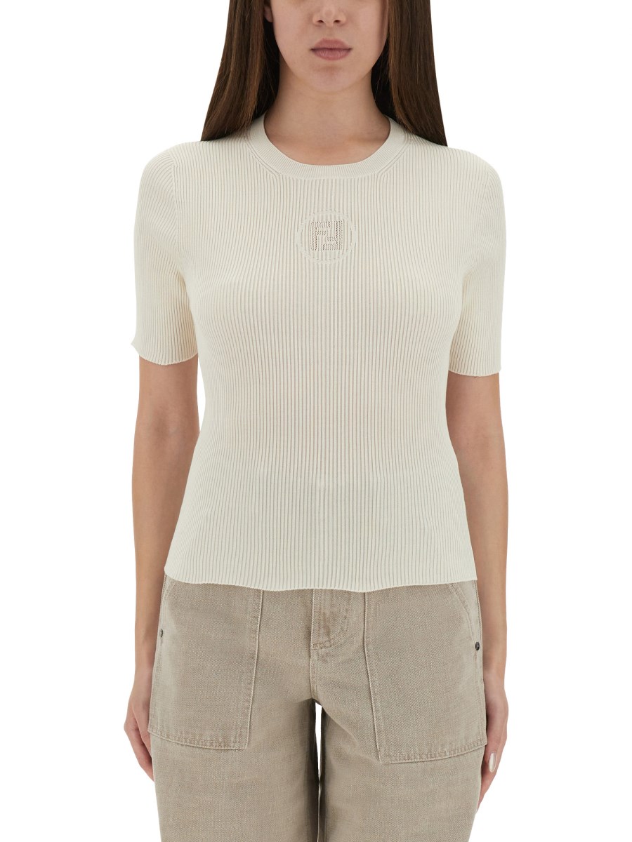 T-SHIRT IN MAGLIA CON LOGO
