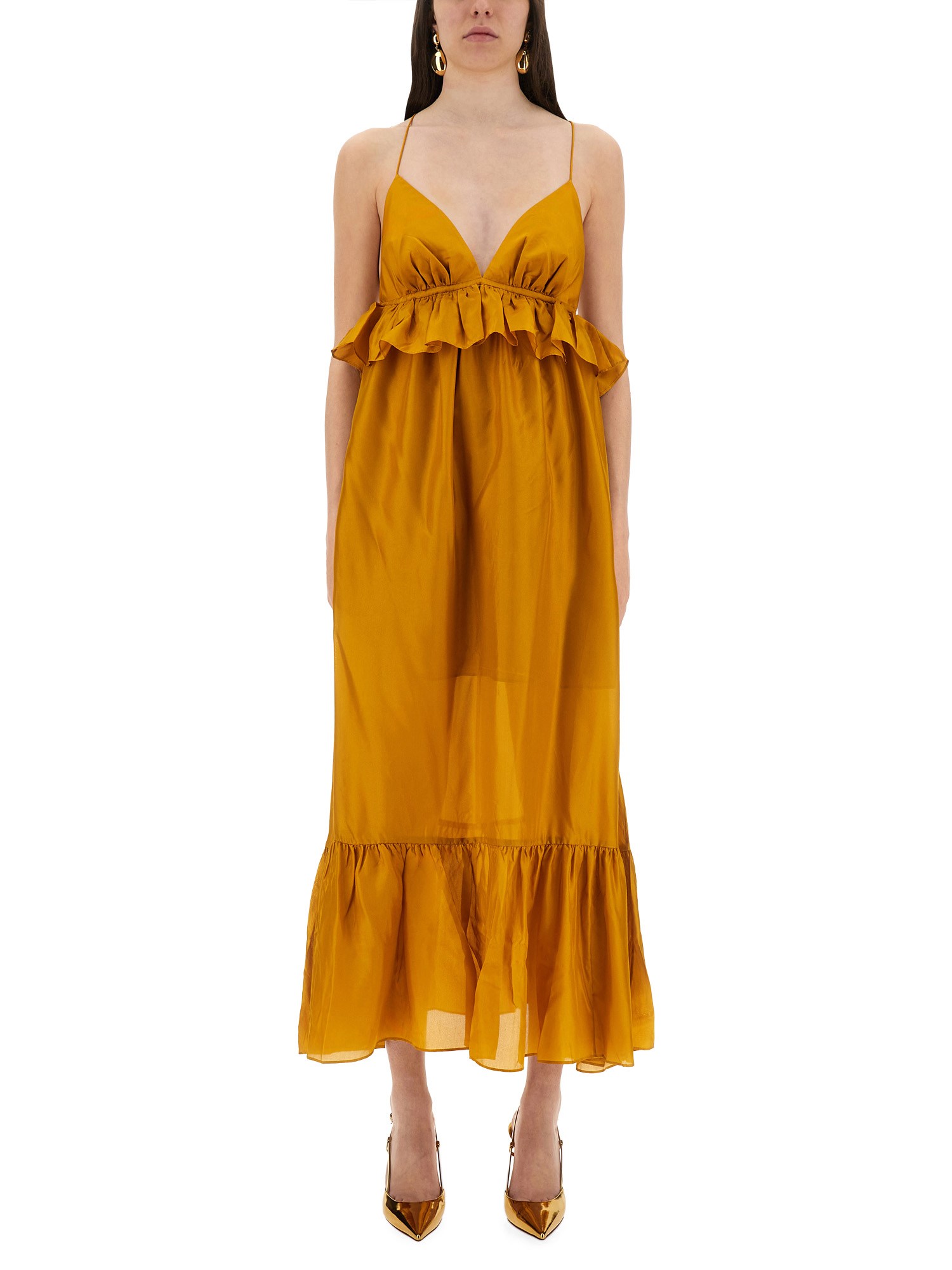 Zimmermann Rhiannon Tiered Ruffle Peplum Silk Maxi Dress