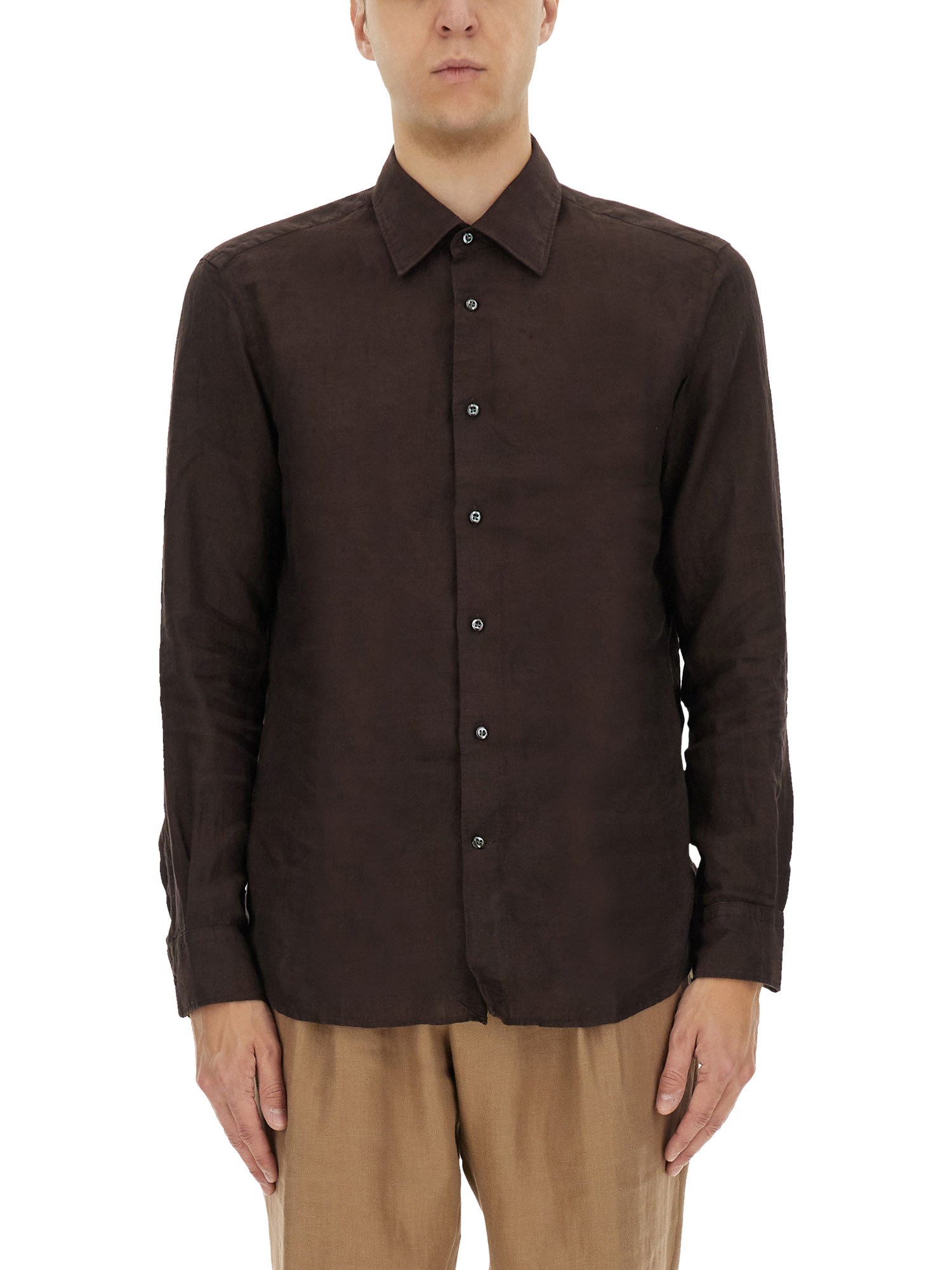 BOSS CAMEL SHIRT "L-HAYS-KENTW-C-252" 