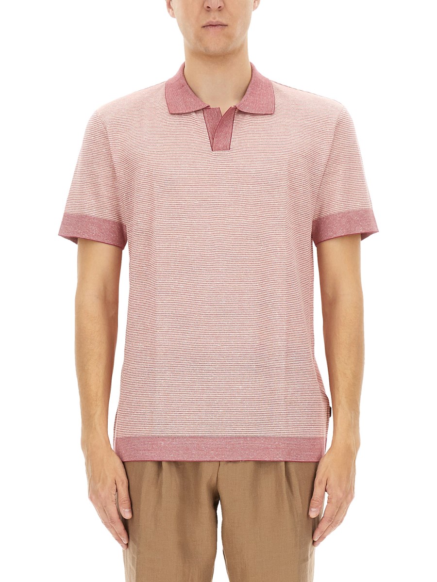 POLO IN COTONE, LINO E SETA