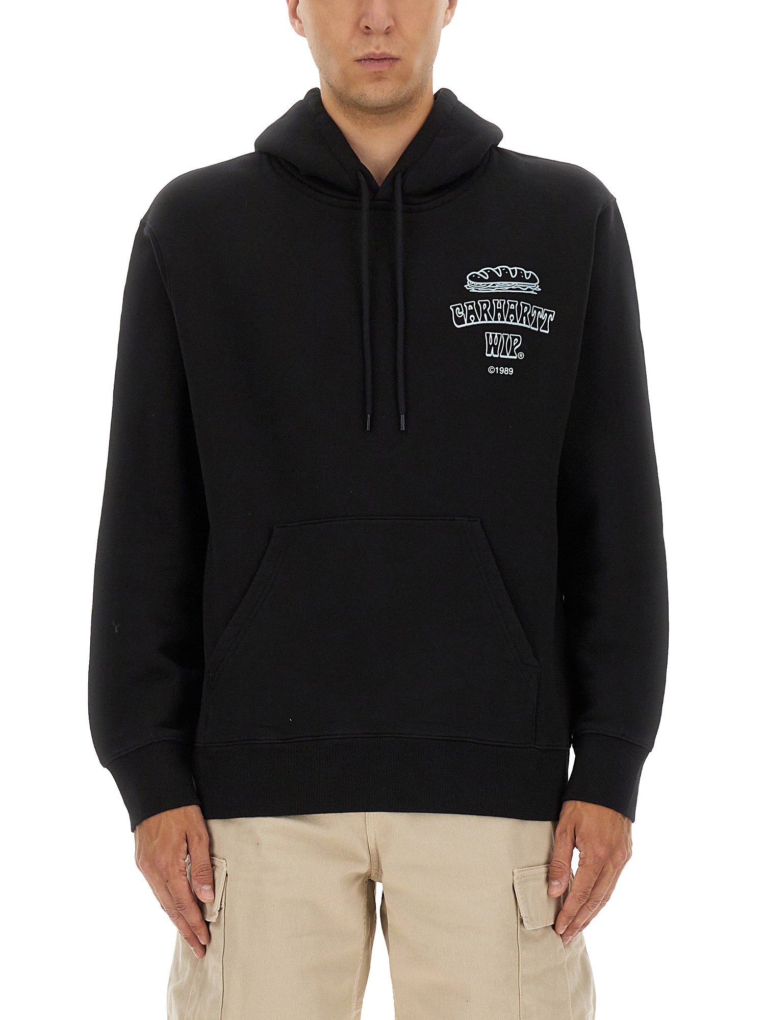 Carhartt Hooded Kangaroo Pocket Sweater In Black