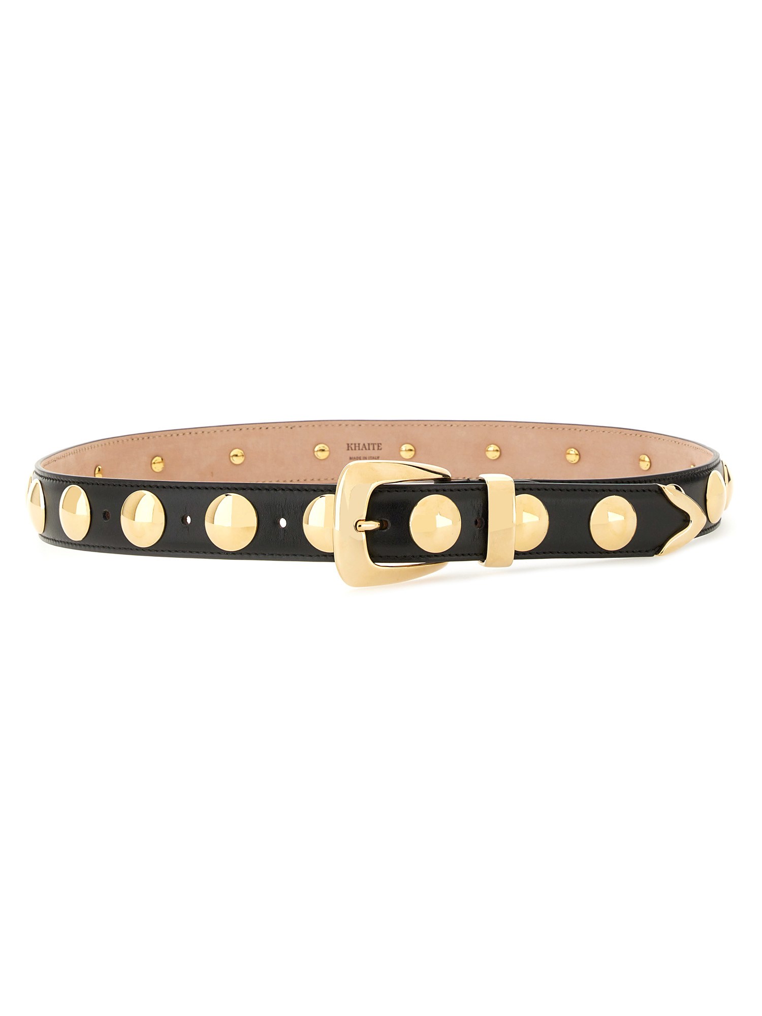 Khaite Benny Belt Whit Silver Stud Bucke In Animal Print