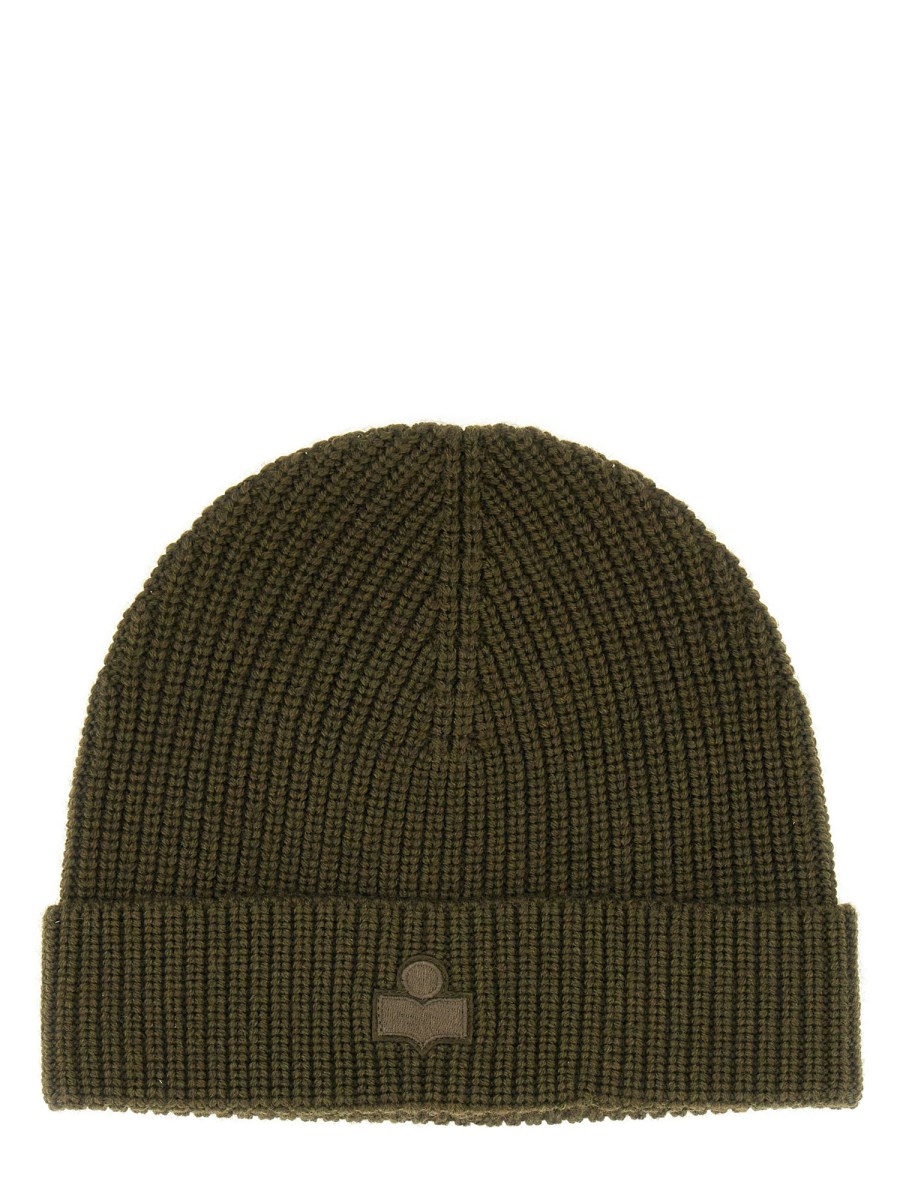 CAPPELLO IN LANA CON PATCH LOGO