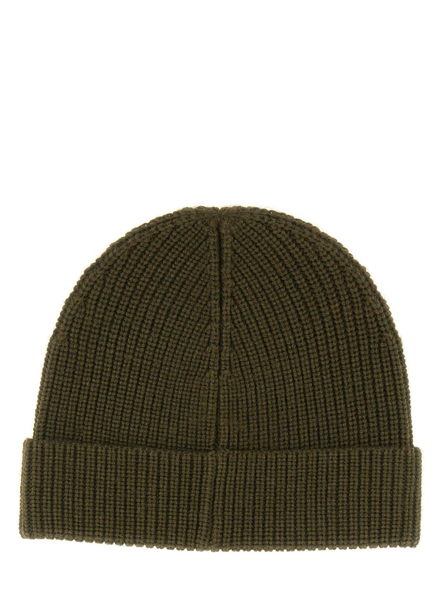 CAPPELLO IN LANA CON PATCH LOGO