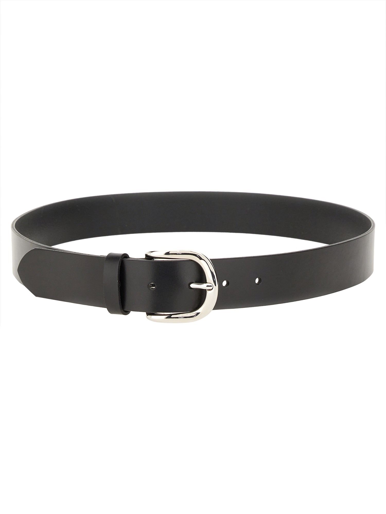 Isabel Marant Adjustable Metal Buckle Smooth Finish Belt In Black