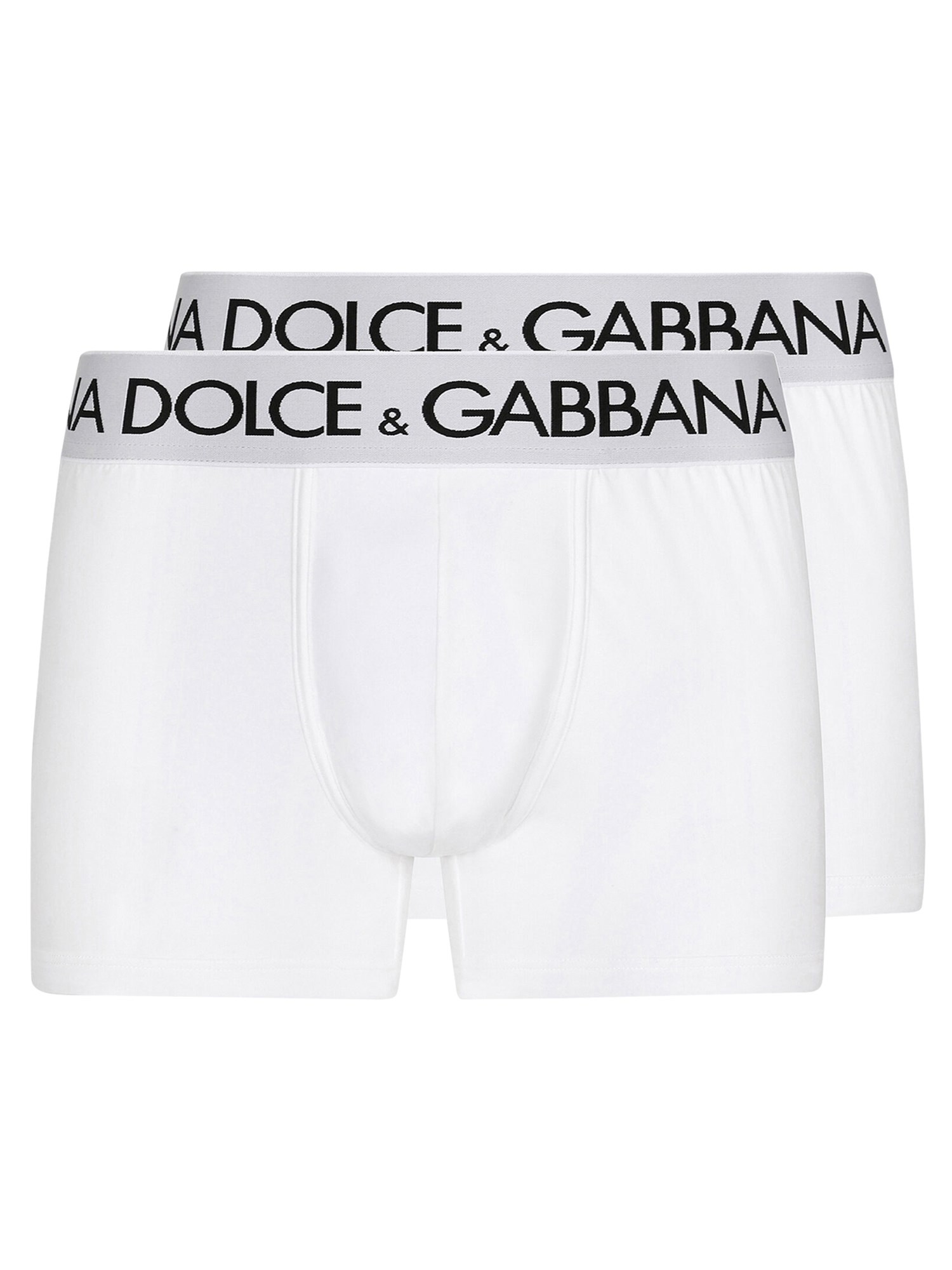 Dolce & Gabbana White Boxer Briefs With Branded Waistband In Stretch Cotton In White