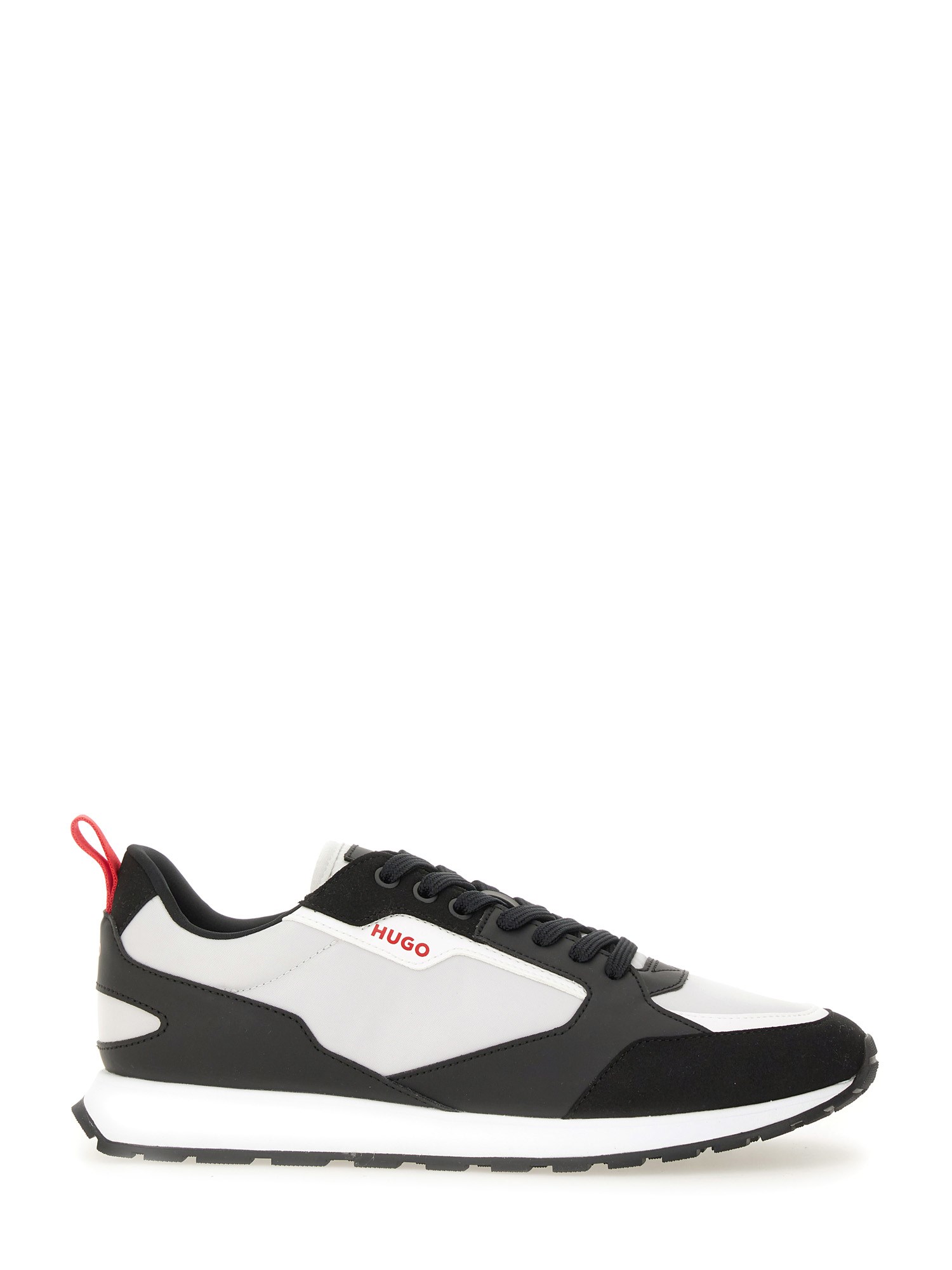 Hugo Boss Low-top Black And White Sneaker In Gray