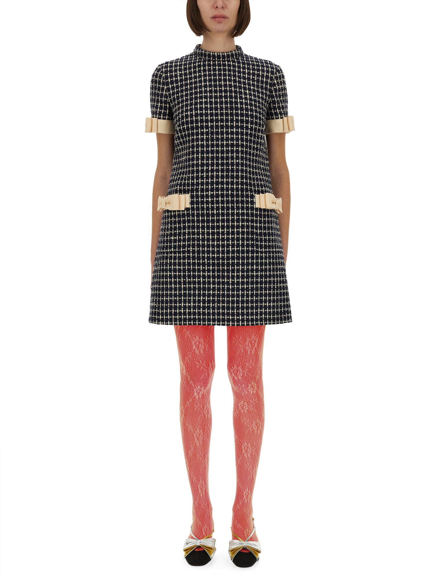 Valentino Bow-embellished Boucle Mini Dress