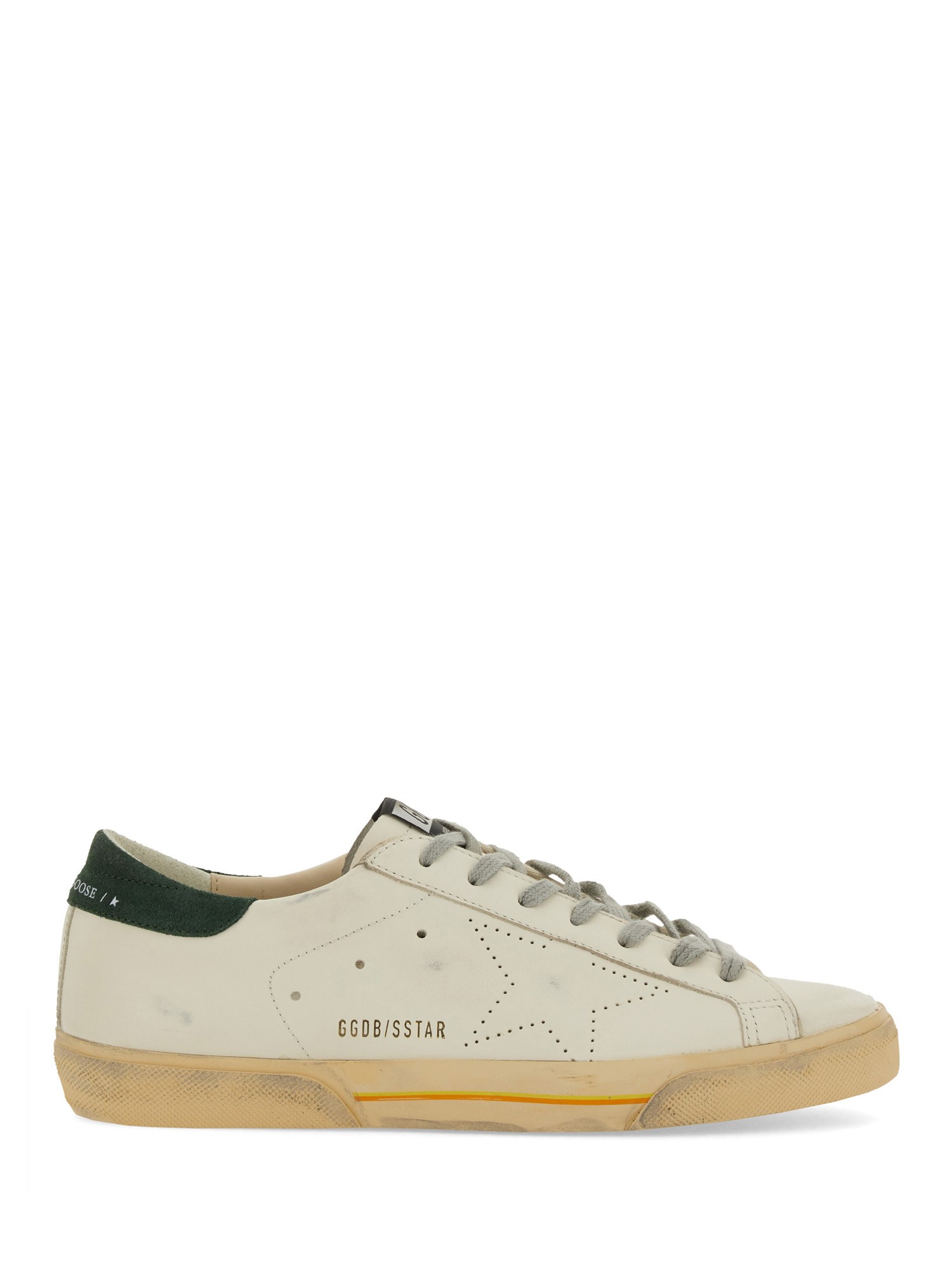 Golden Goose Super Star Leather Upper Toe And Tongue Suede Heel Sneakers Grey In Neutral