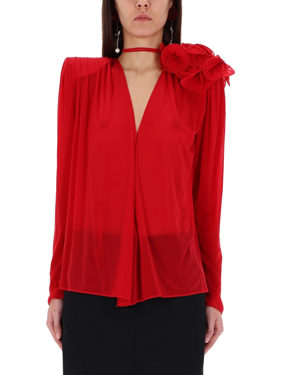 BLUSA CON FIORE 