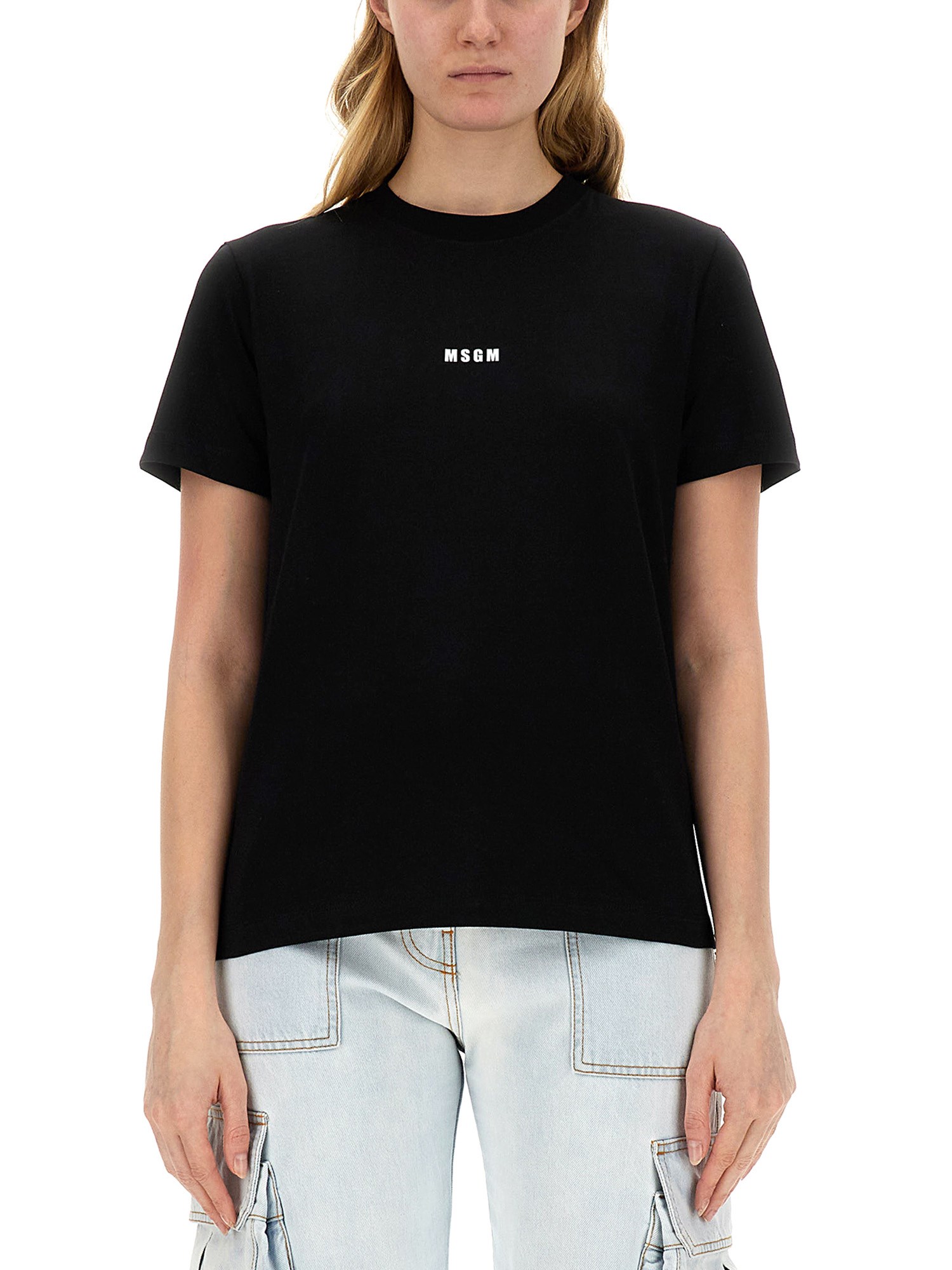 Msgm Micro Logo T-shirt In Black
