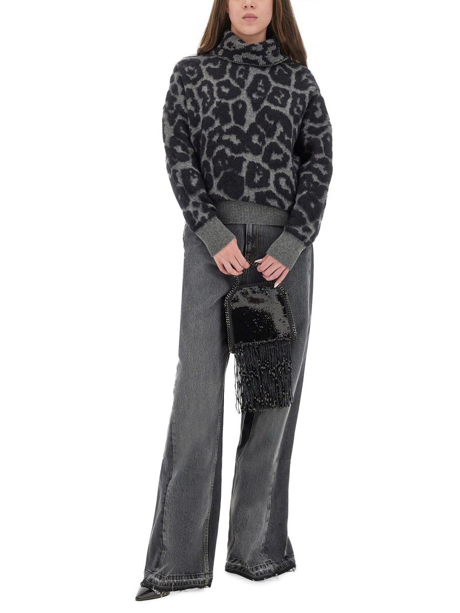 MAGLIA LEOPARD IN LANA E ALPACA