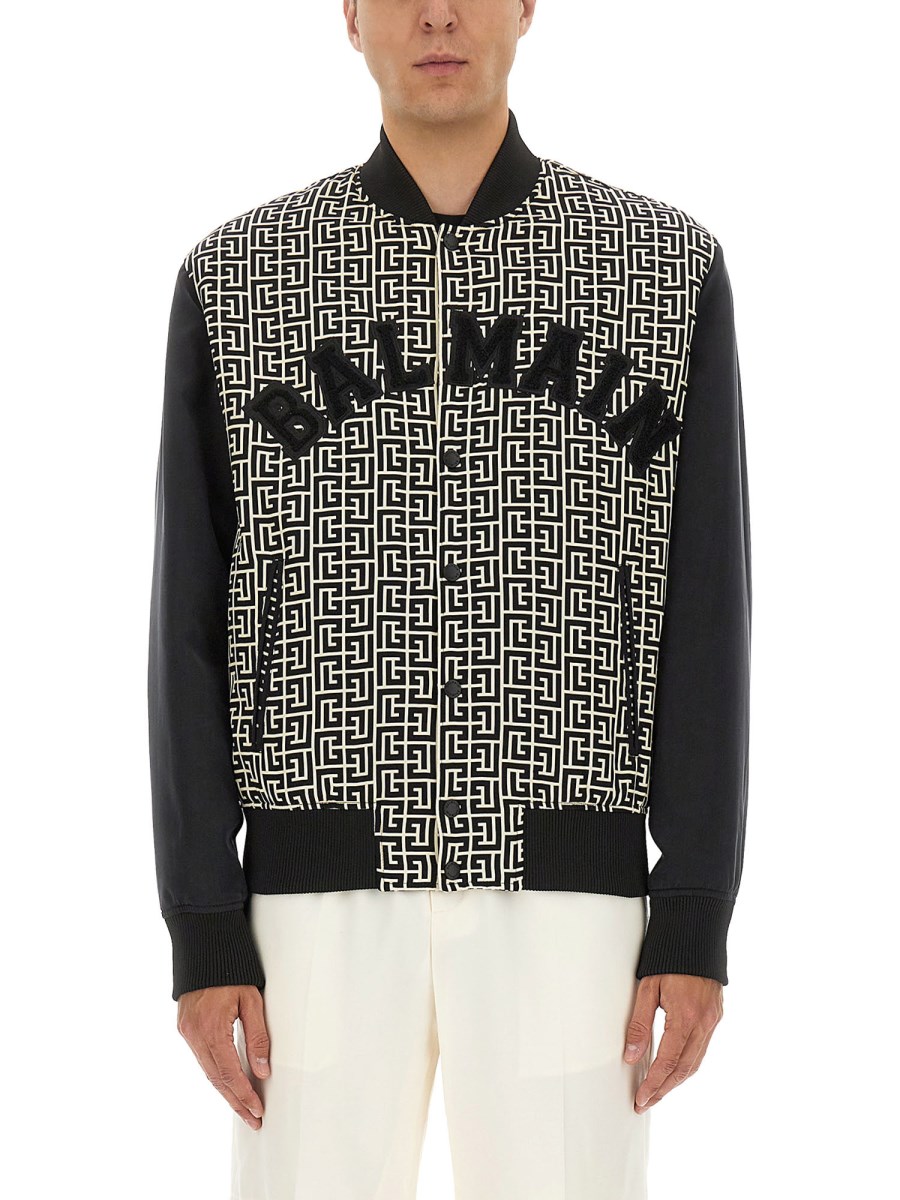 GIACCA VARSITY CON MONOGRAMMA E TOPPE