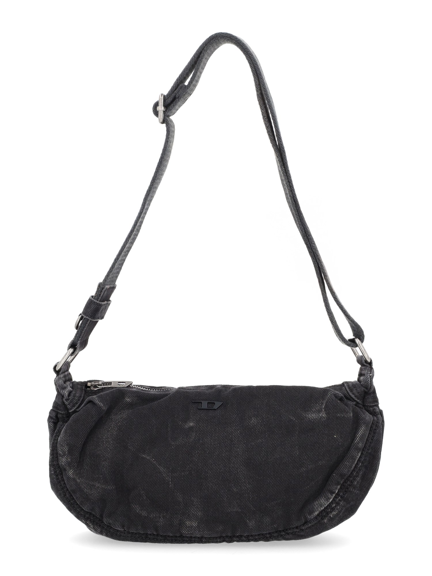 Diesel Rave Embossed-logo Shoulder Bag In Black