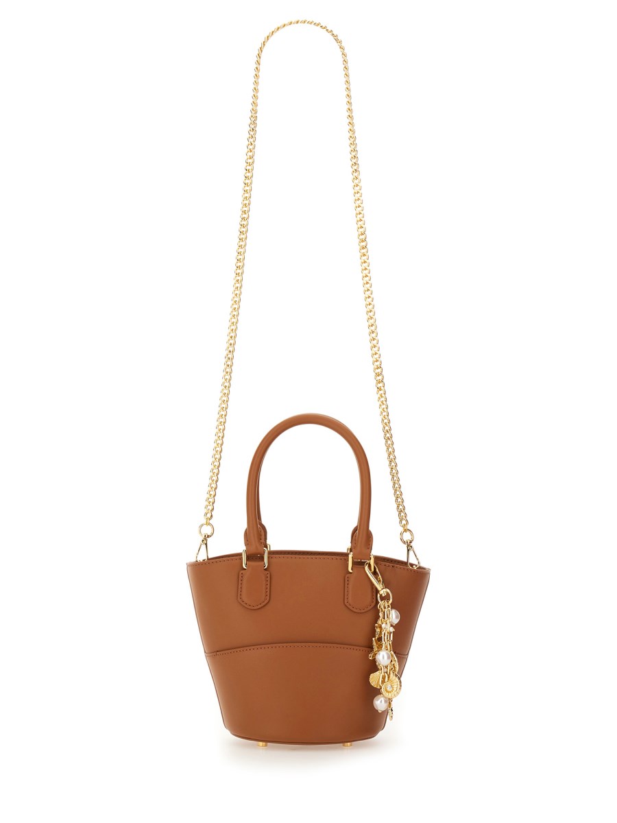 BORSA TOTE IN PELLE CON CHARM