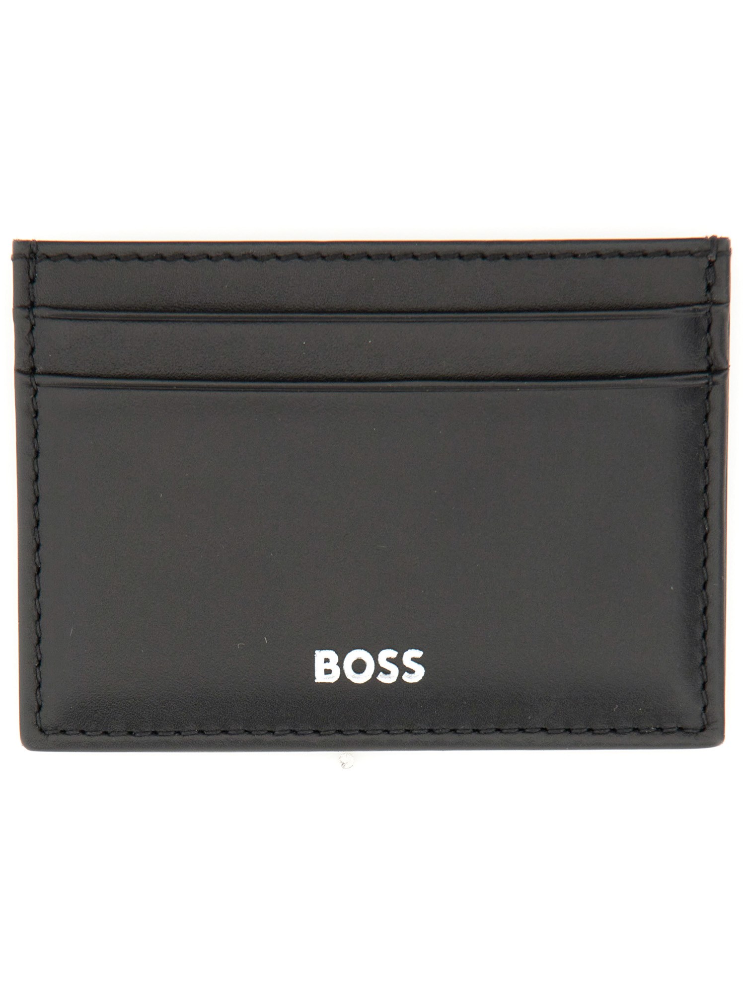 Hugo Boss Leather Card Holder In Black