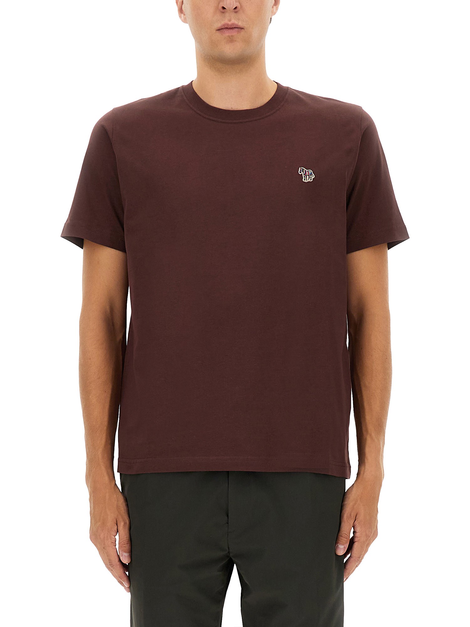 Ps By Paul Smith Mens Red Regular-fit Zebra Cotton-jersey Sweatshirt In Burgundy