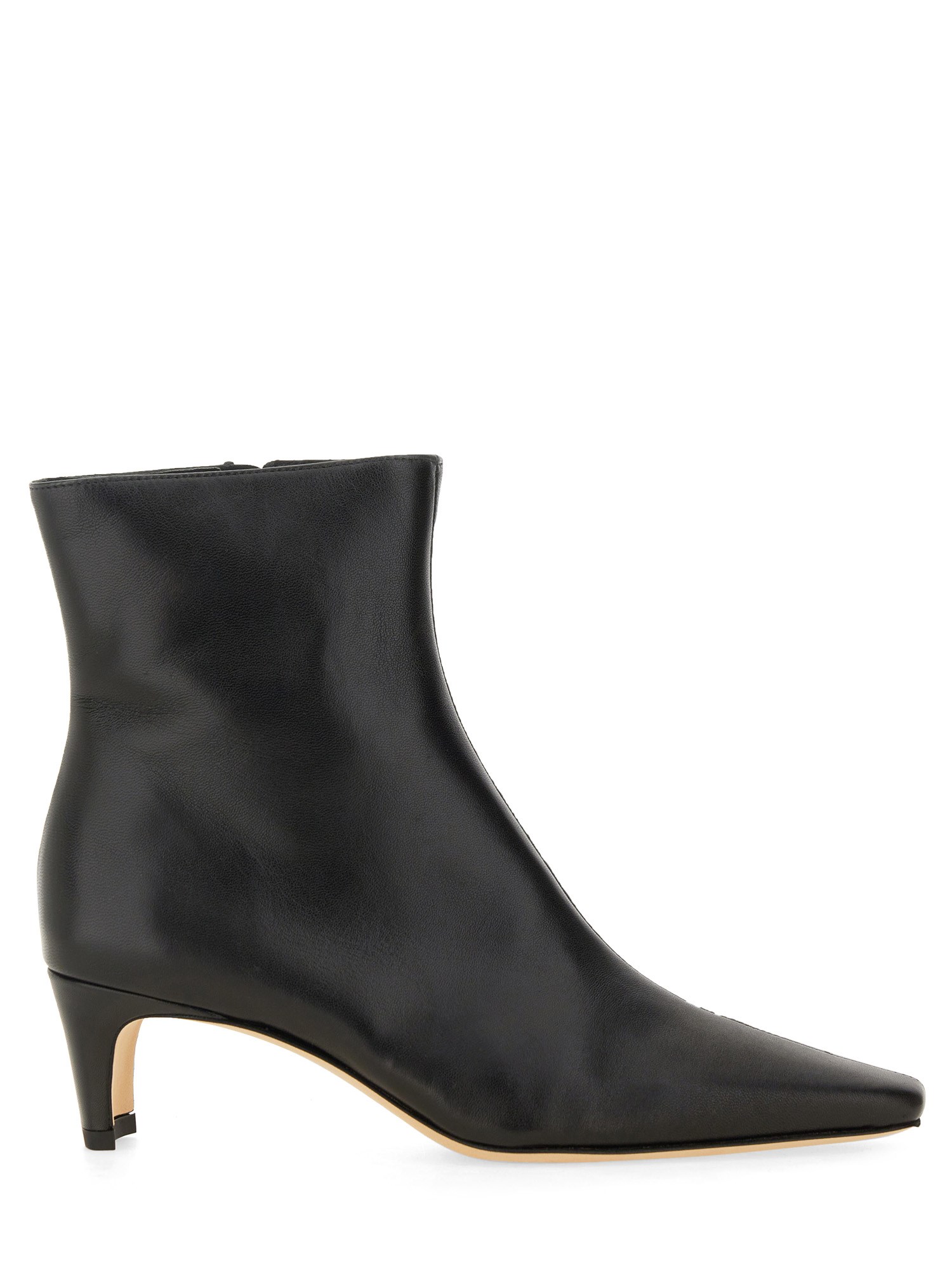 Staud Ankle Boot With Pointed Toe And Kitten Heel In Black