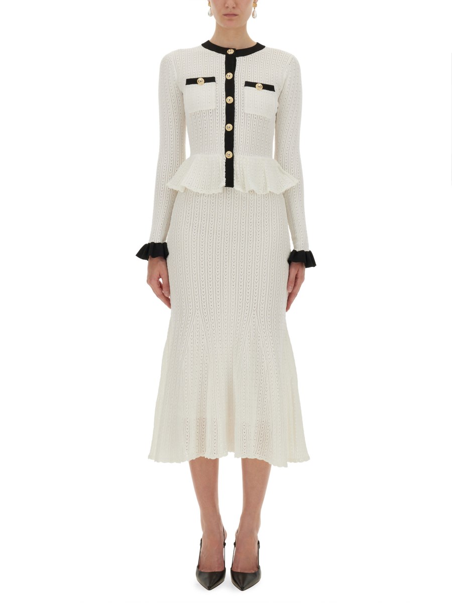 ABITO MIDI IN MAGLIA TRAFORATA