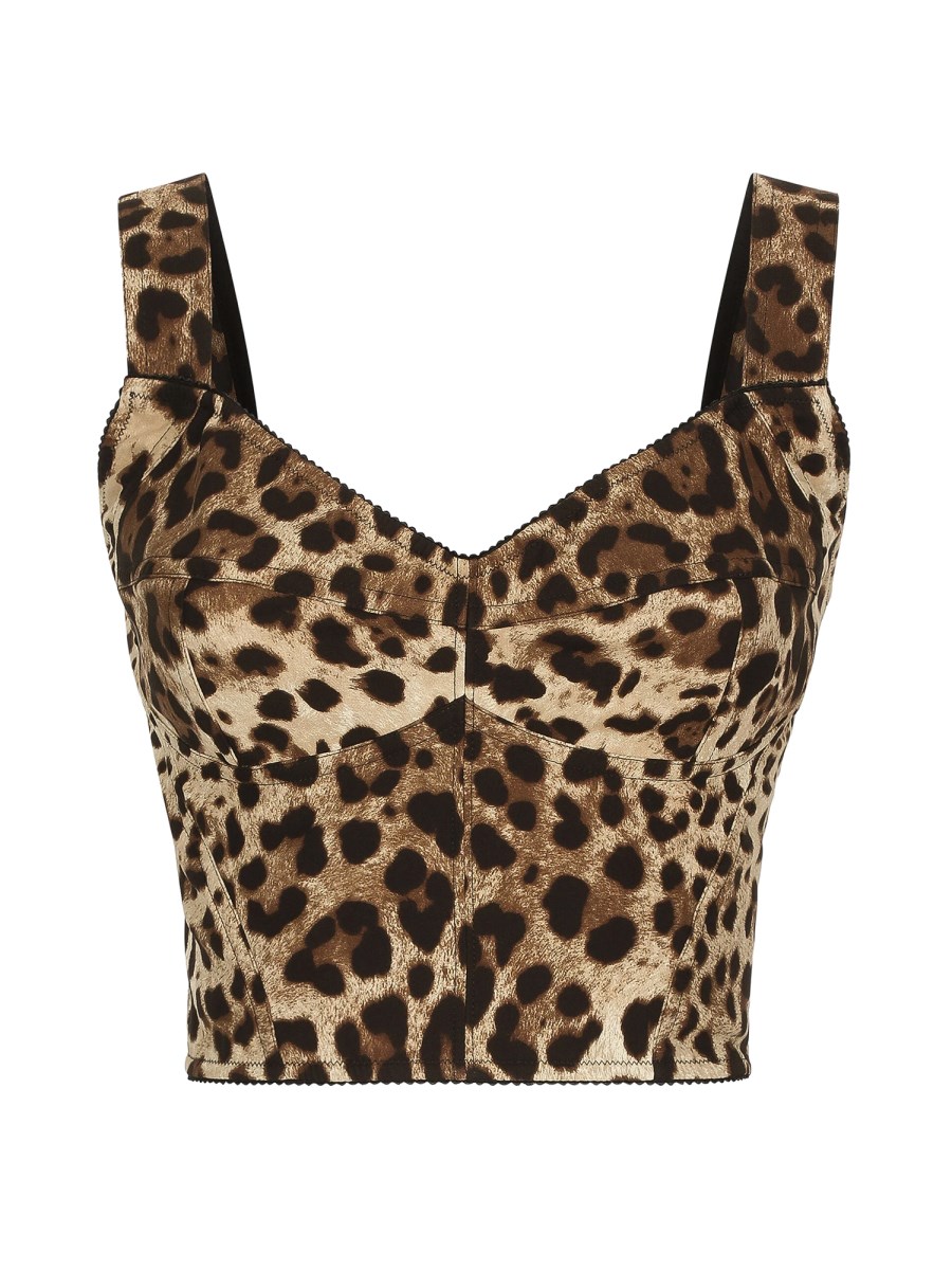 BUSTIER IN CHARMEUSE STAMPA LEOPARDO