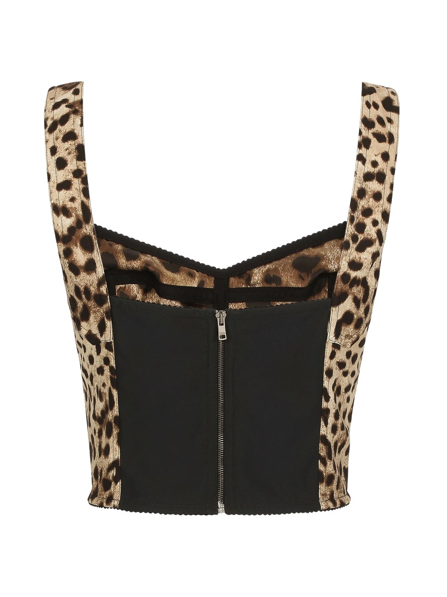 BUSTIER IN CHARMEUSE STAMPA LEOPARDO