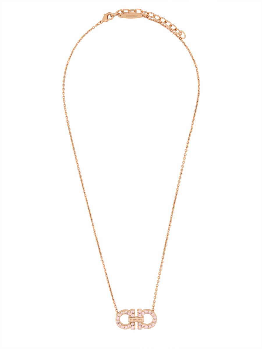COLLANA CON PENDENTE GANCINI E CRISTALLI